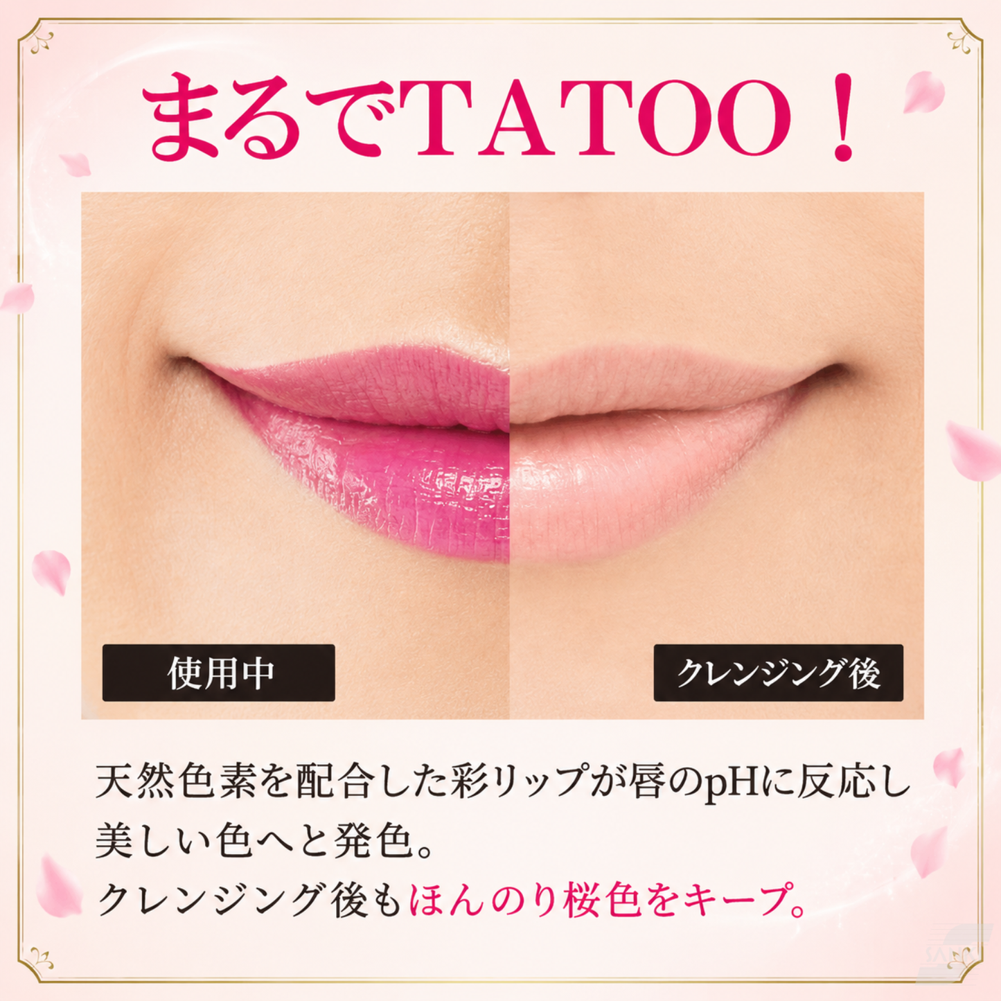 落ちにくい口紅 彩リップ 3色セット