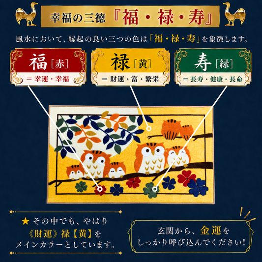 幸福の七福ろう 玄関マット　※3サイズあります