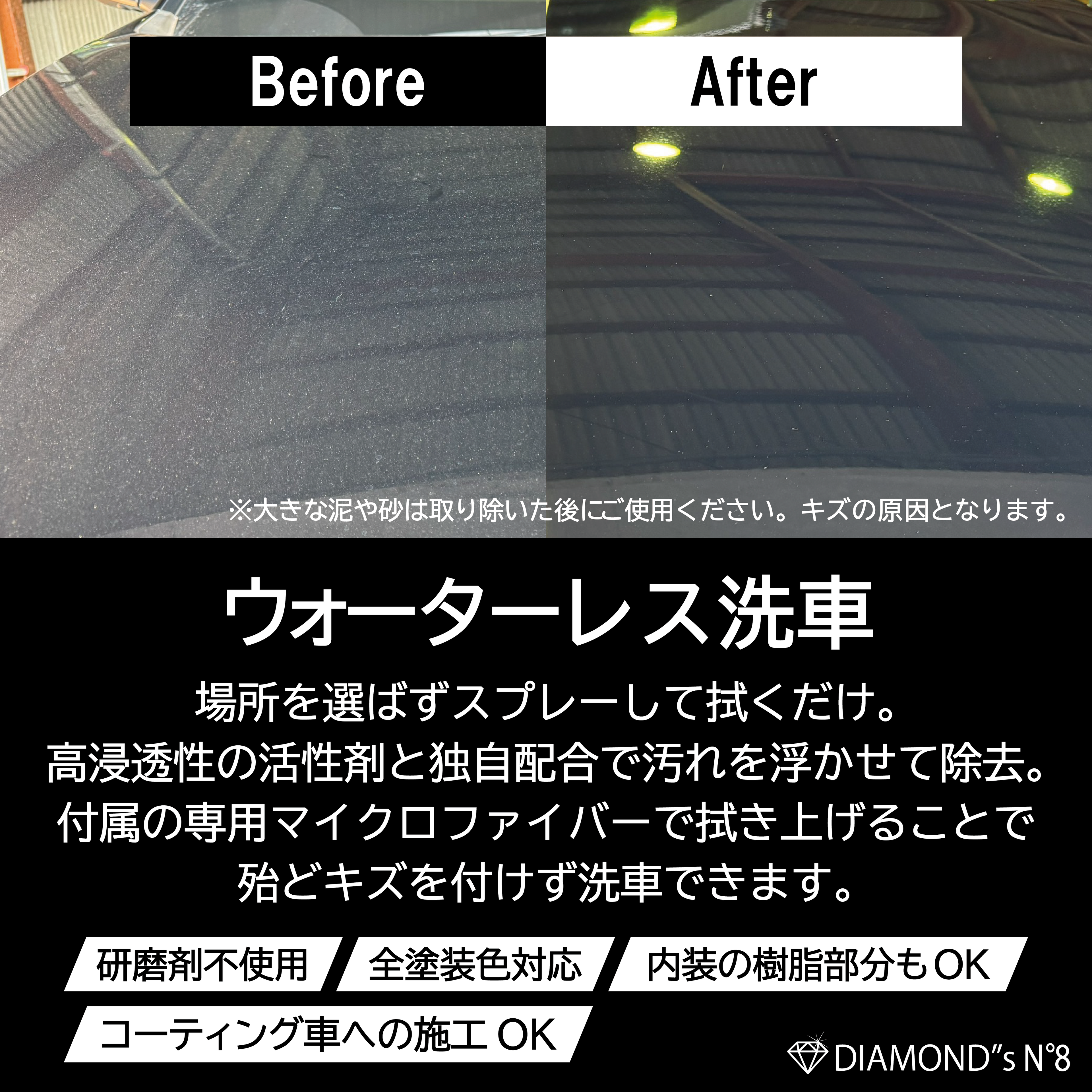 【撥水効果UP】水のいらないカーシャンプー