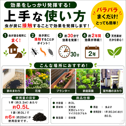 【安心の天然素材100％】 虫除け炭
